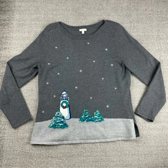Talbots Sweaters - Talbots Christmas Holiday Lighthouse Sweater
